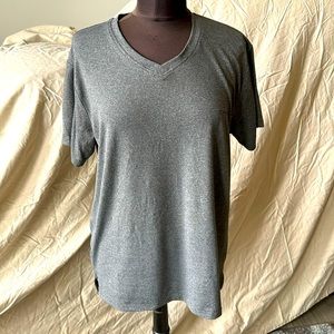 Tahari Dark Gray V-neck T-shirt Size Medium